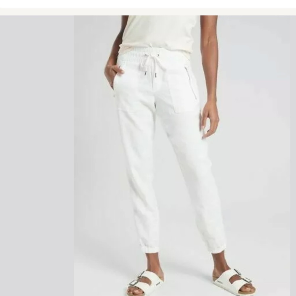 ATHLETA Cabo Linen Jogger Calla Lily NWT - Picture 4 of 4